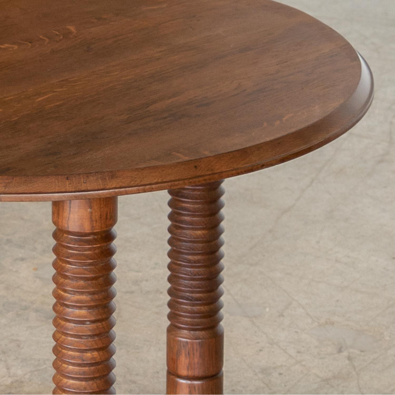 French Oak Gueridon Table by Charles Dudouyt 3