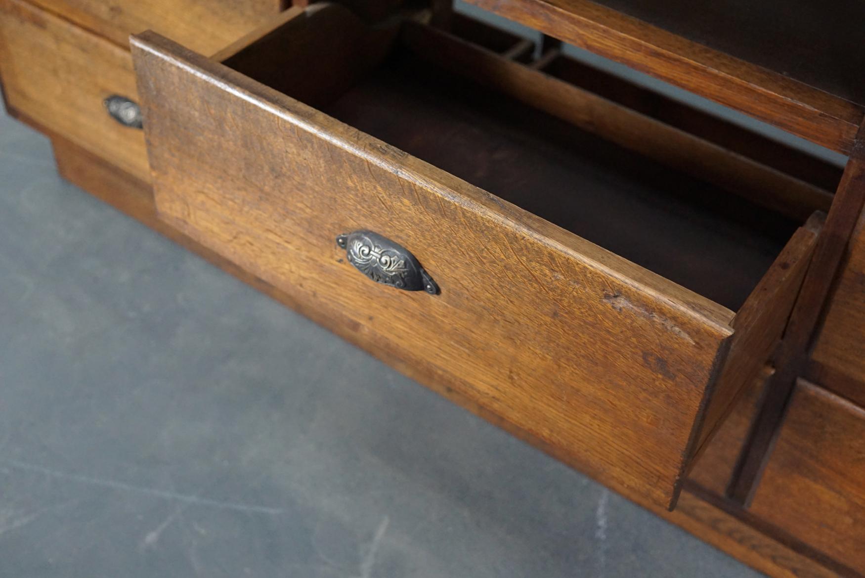 French Oak Haberdashery Cabinet or Shop Counter, 1930s 7