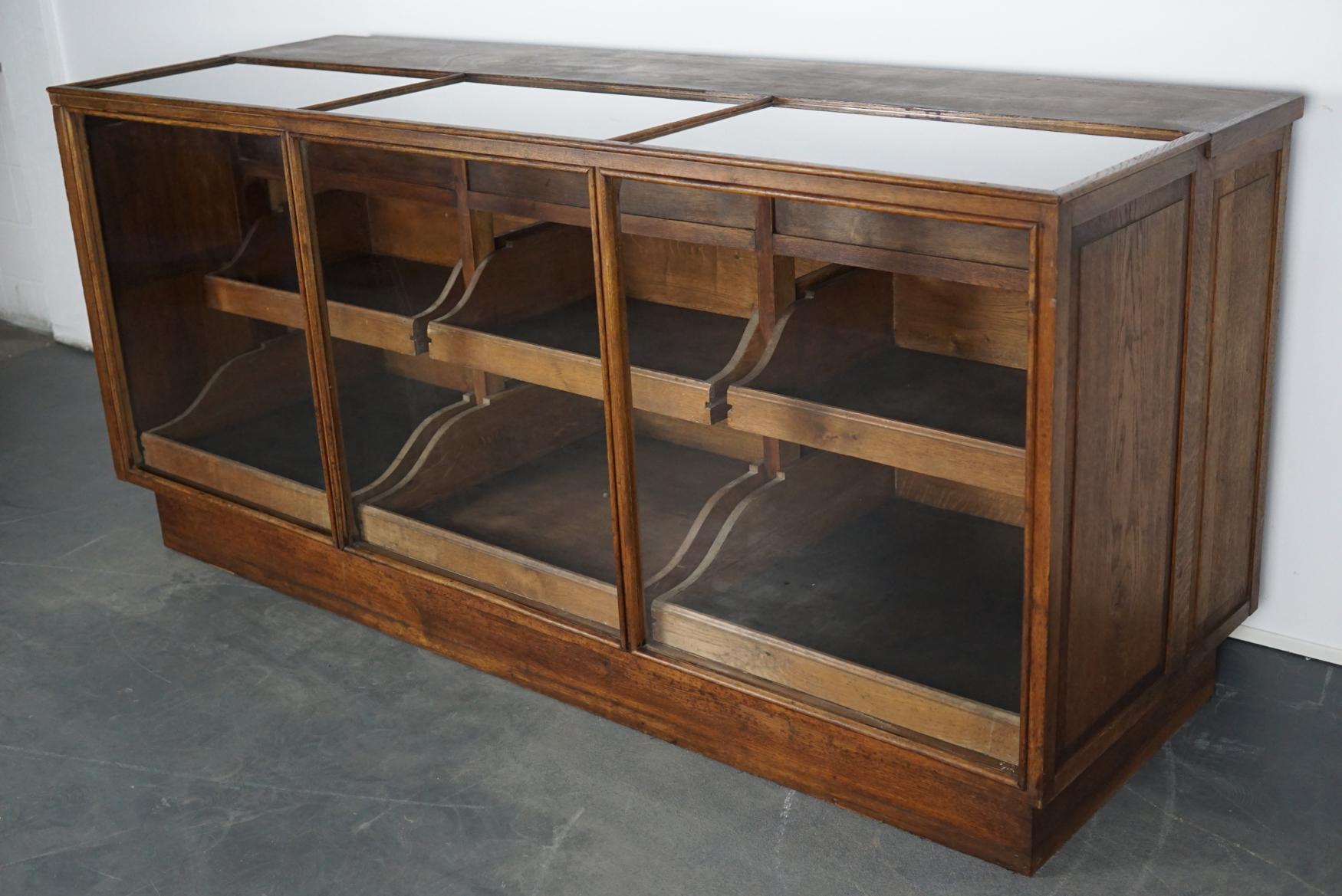 French Oak Haberdashery Cabinet or Shop Counter, 1930s 8