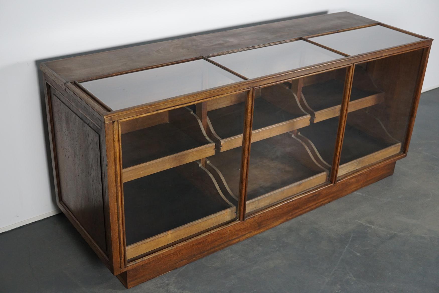 French Oak Haberdashery Cabinet or Shop Counter, 1930s 9