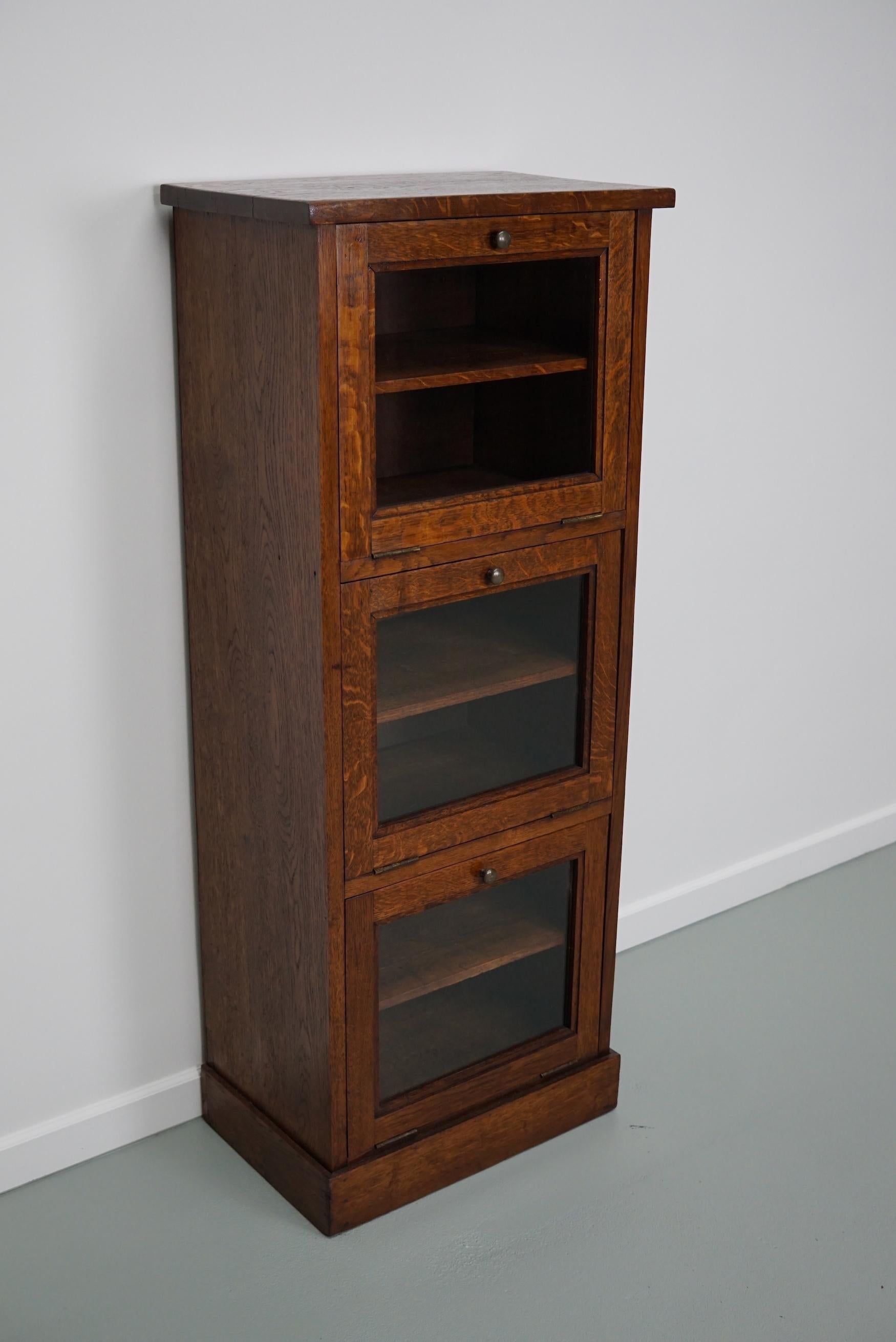 French Oak Haberdashery Shop Cabinet Glass Folding Doors, 1930s 8