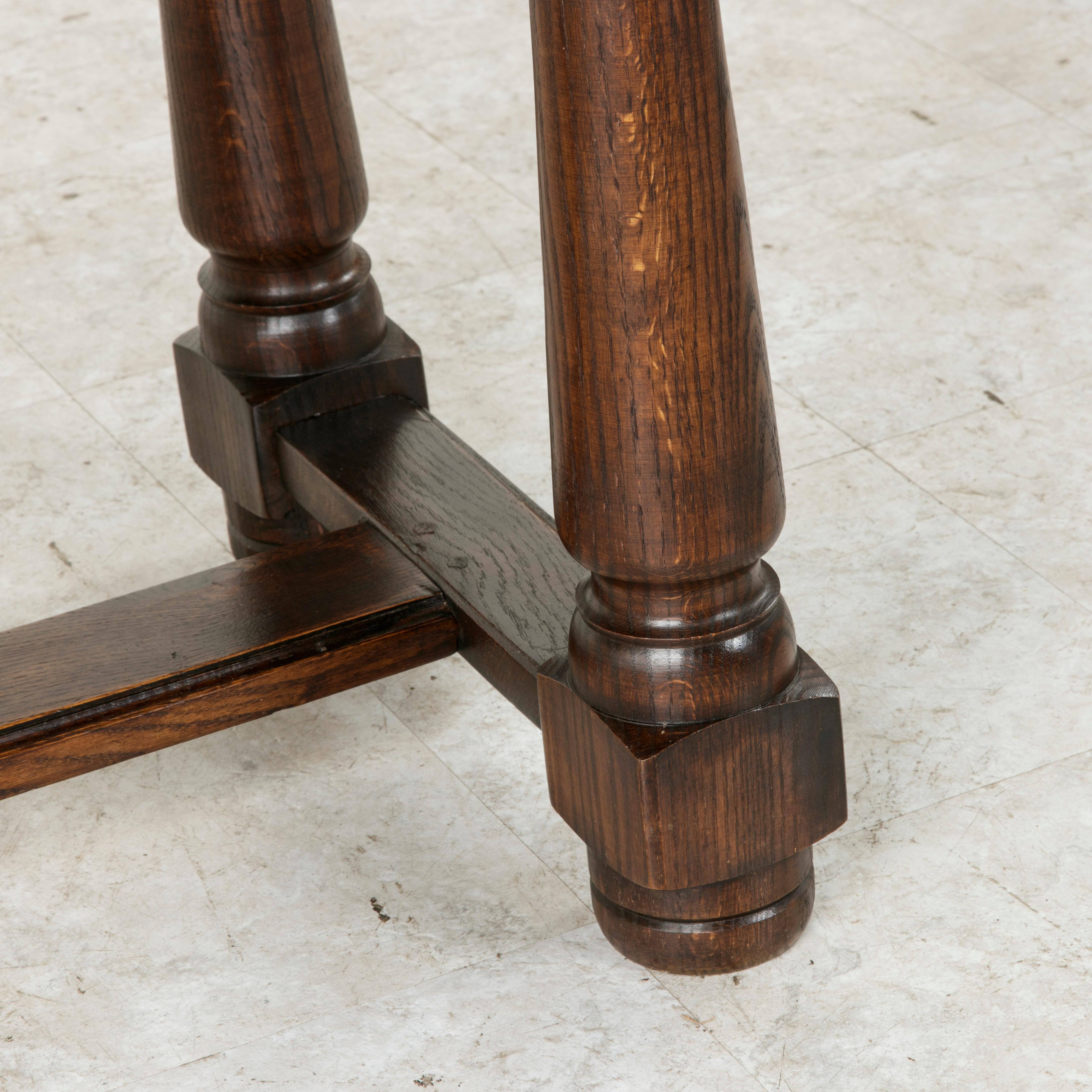 French Oak Hunt Folding Table, Console, Sofa Table with Iron Hinges 4