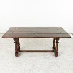 French Oak Hunt Folding Table, Console, Sofa Table with Iron Hinges