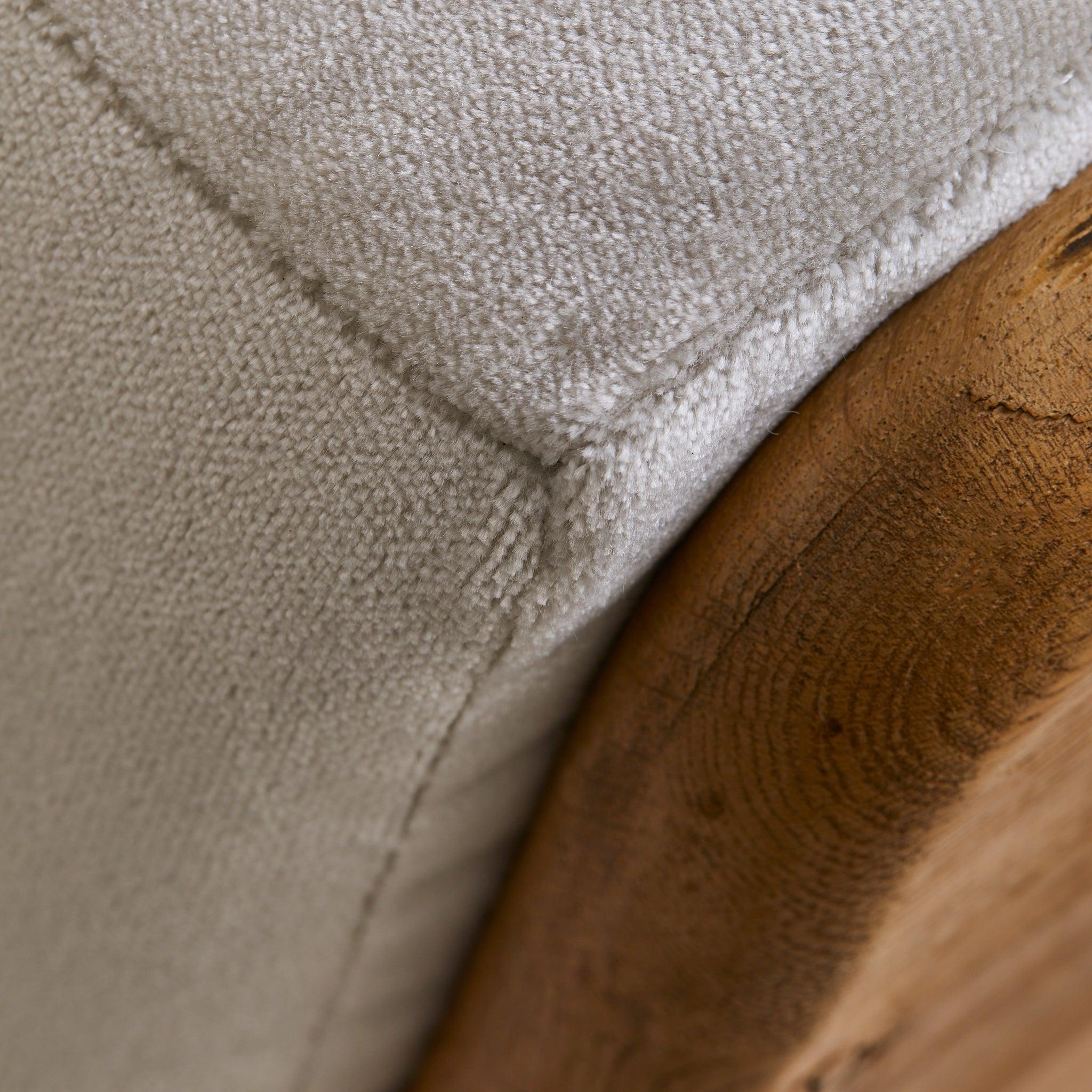 French Oak + Iron Armchair in Almond Velvet, 1950s - 2 Available Hierro en venta