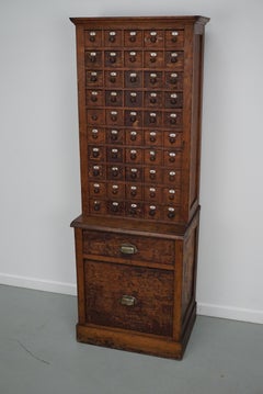 French Oak Jewelers / Watchmakers Cabinet, Early 20th Century