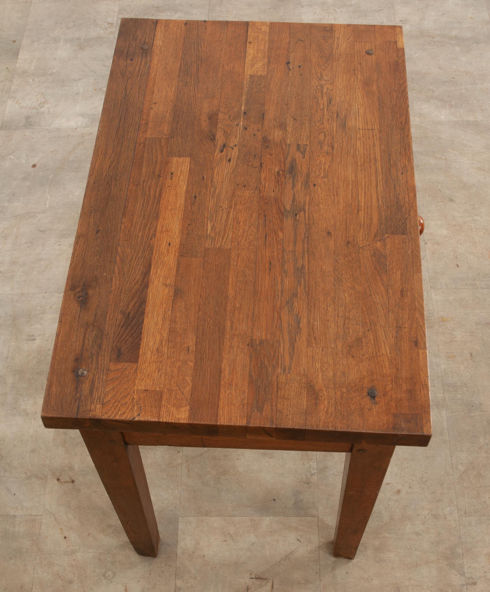 French Provincial French Oak Kitchen Prep Table From Burgundy For Sale