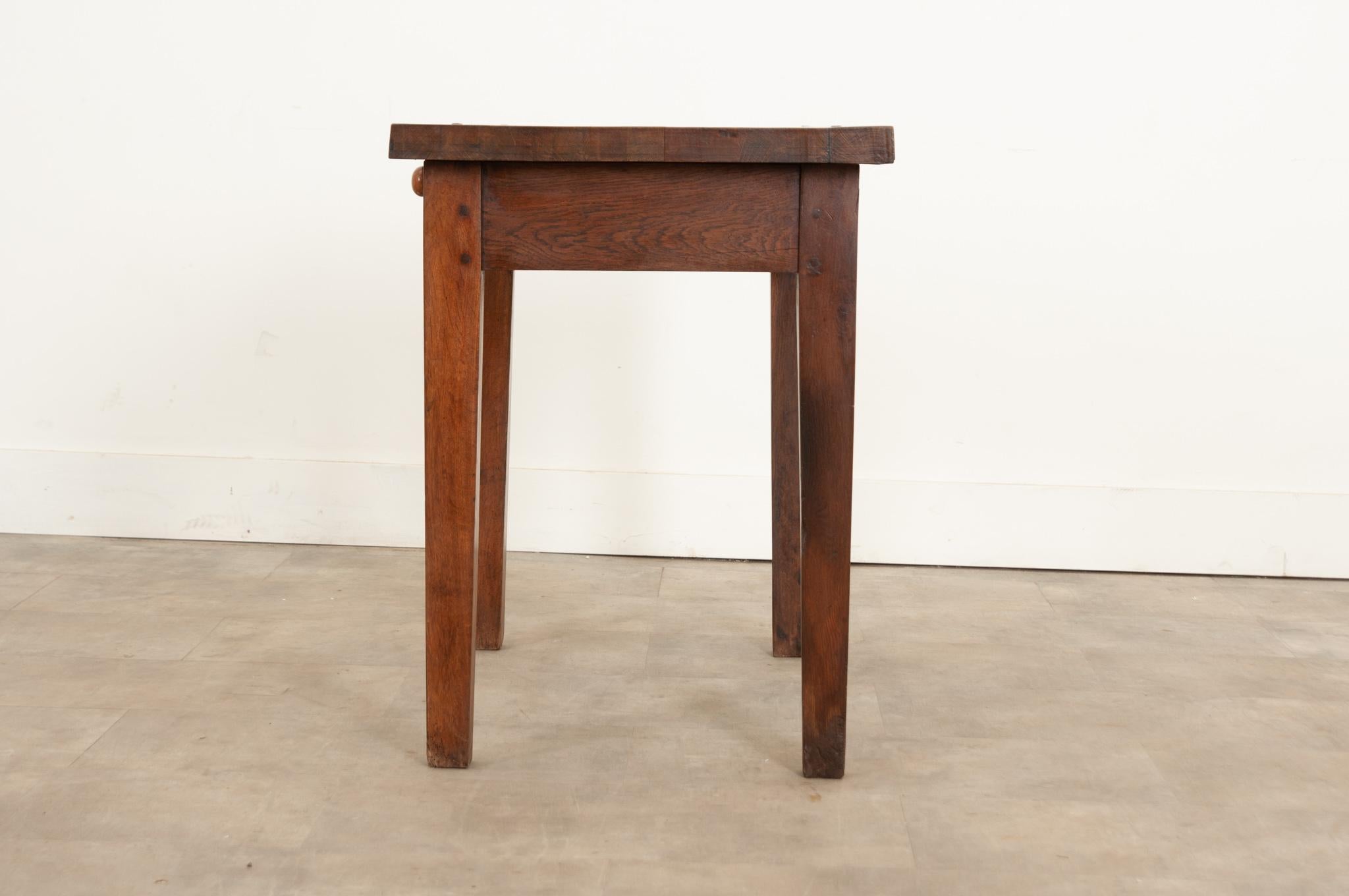 French Oak Kitchen Prep Table From Burgundy For Sale 1