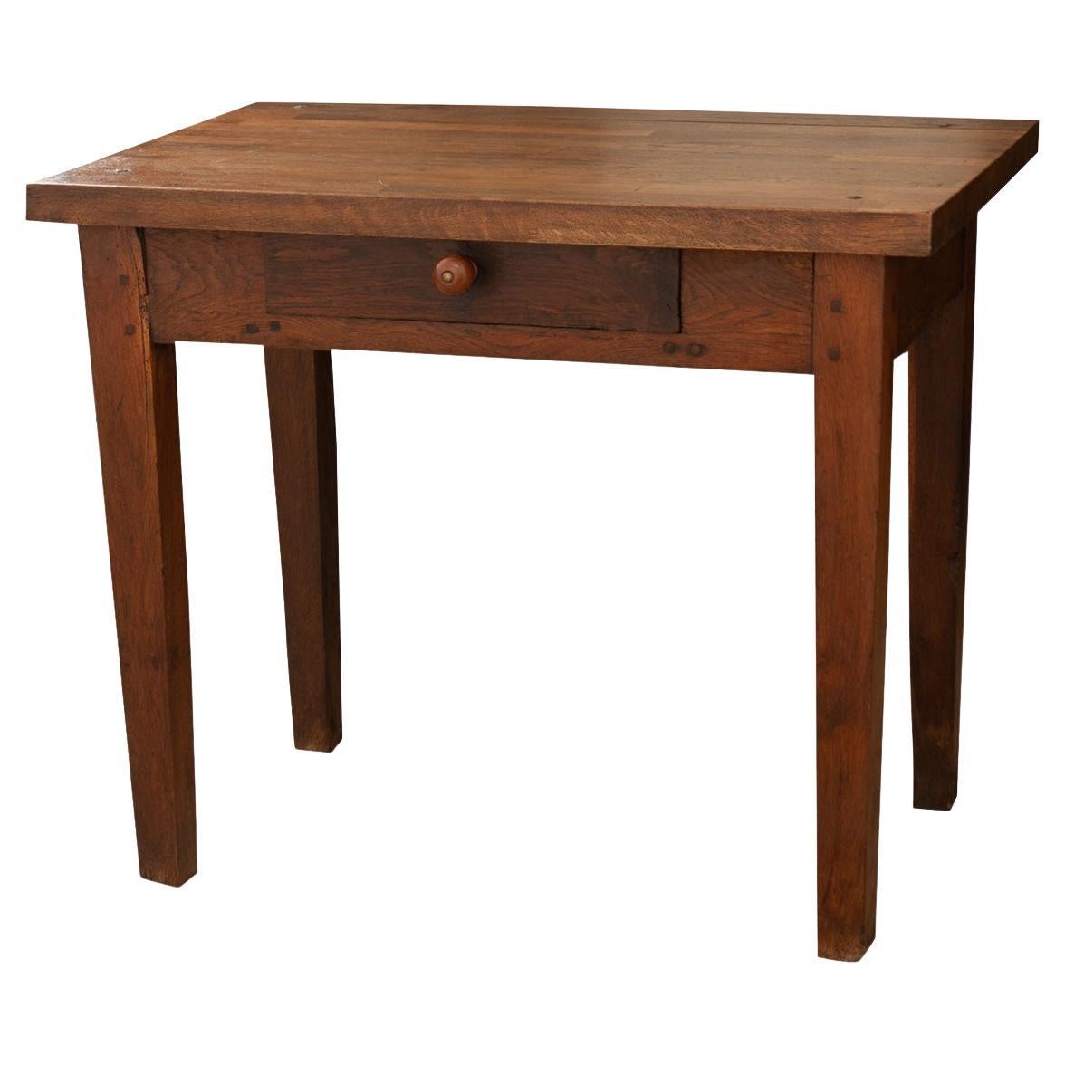 French Oak Kitchen Prep Table From Burgundy For Sale