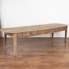 French Oak Large Oval Console Library Table, circa 1860