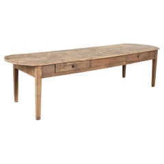 French Oak Large Oval Console Library Table, circa 1860