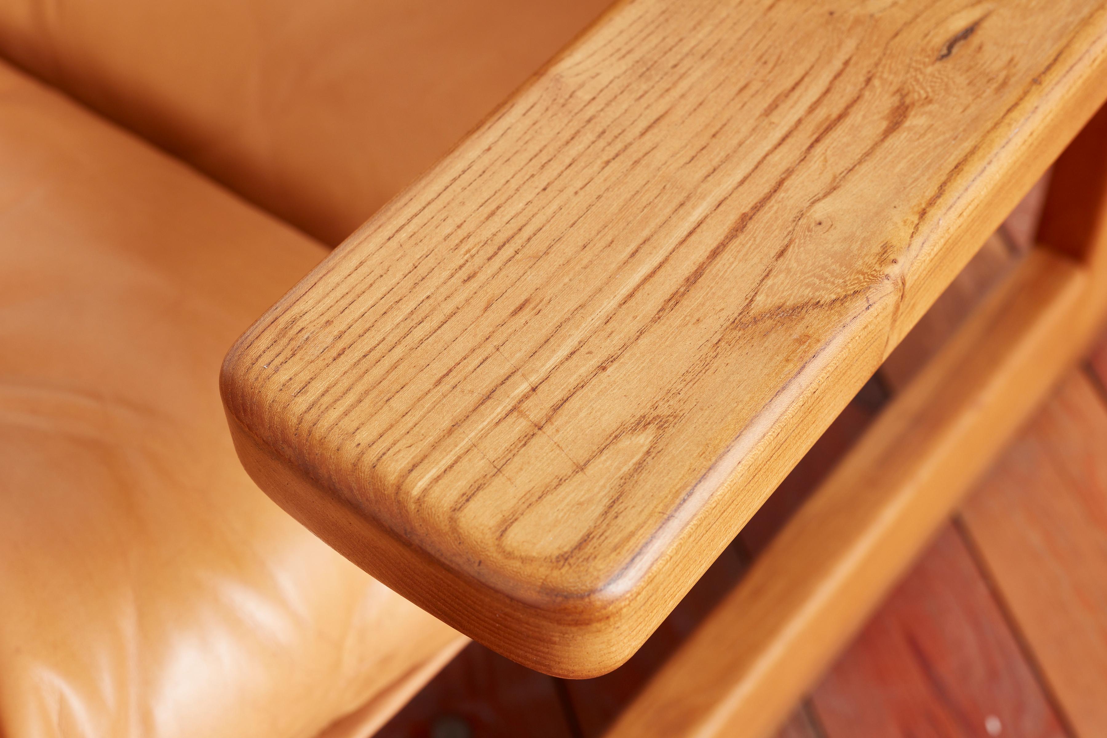 Sedie in pelle di Oak francese in vendita 5