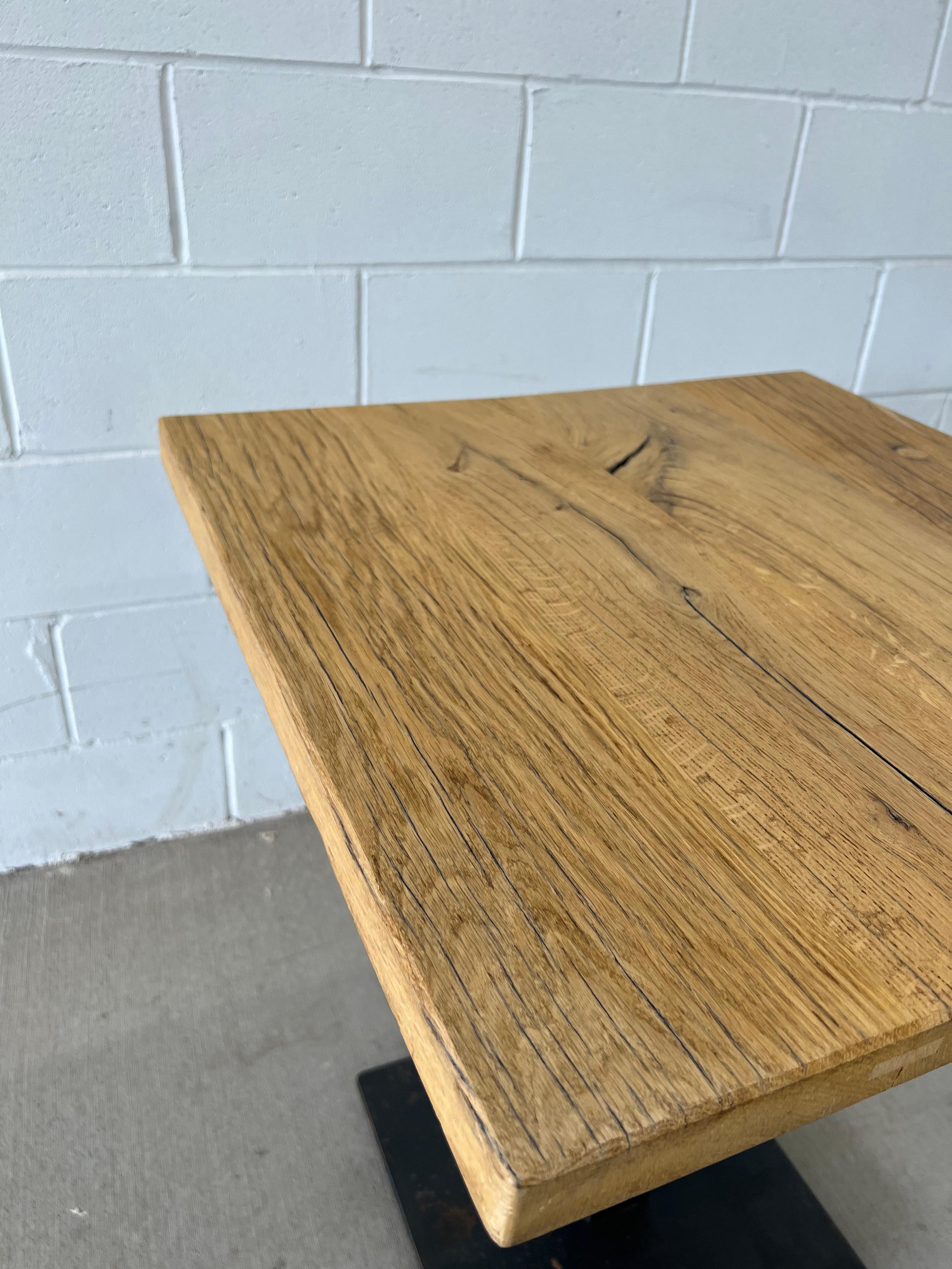 Steel French Oak Les Arcs Style Cafe Dining Table
