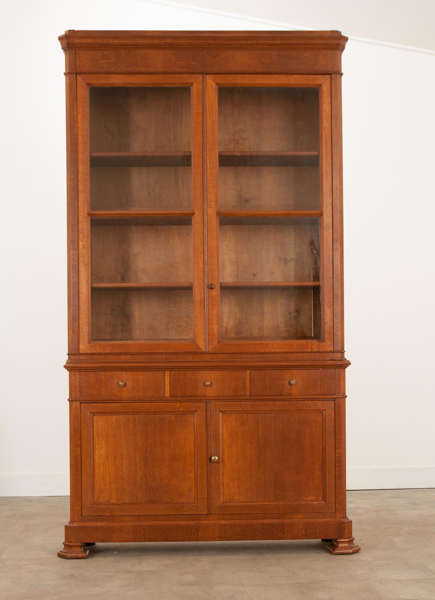 Hand-Crafted French Oak Louis Philippe Bibliotheque
