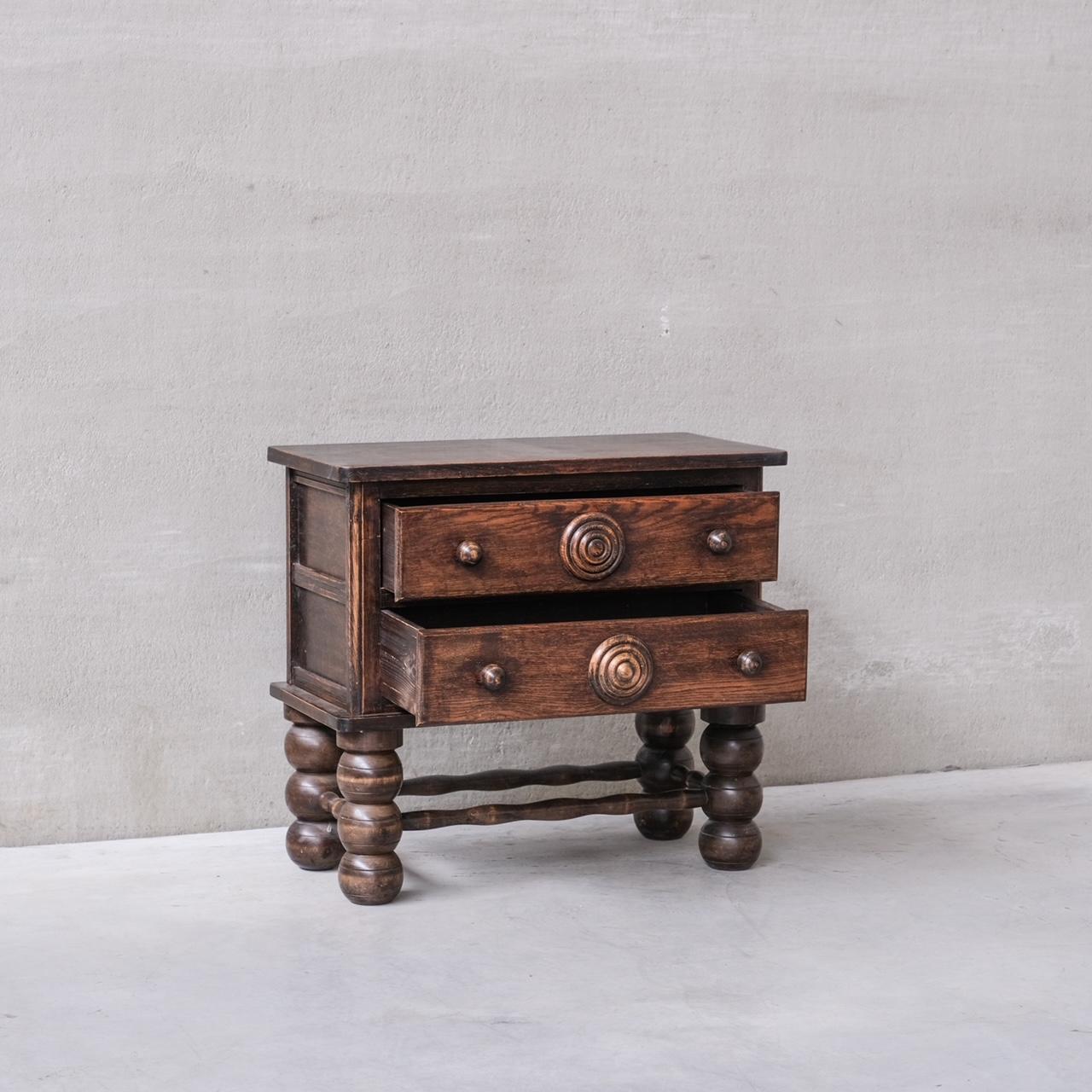 20th Century French Oak Low Dresser Drawers by Charles Dudouyt For Sale