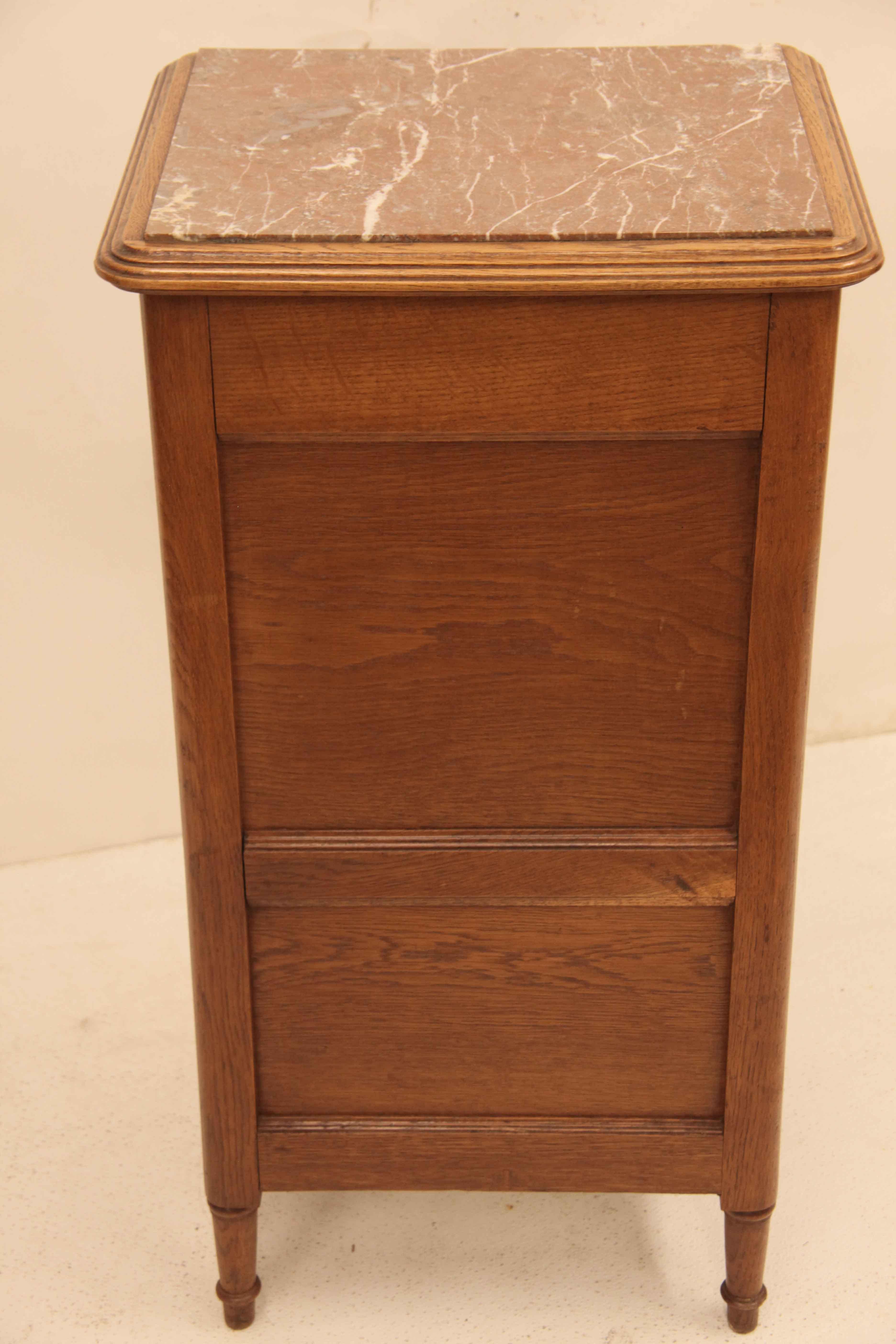 French Oak Marble Top Stand For Sale 5