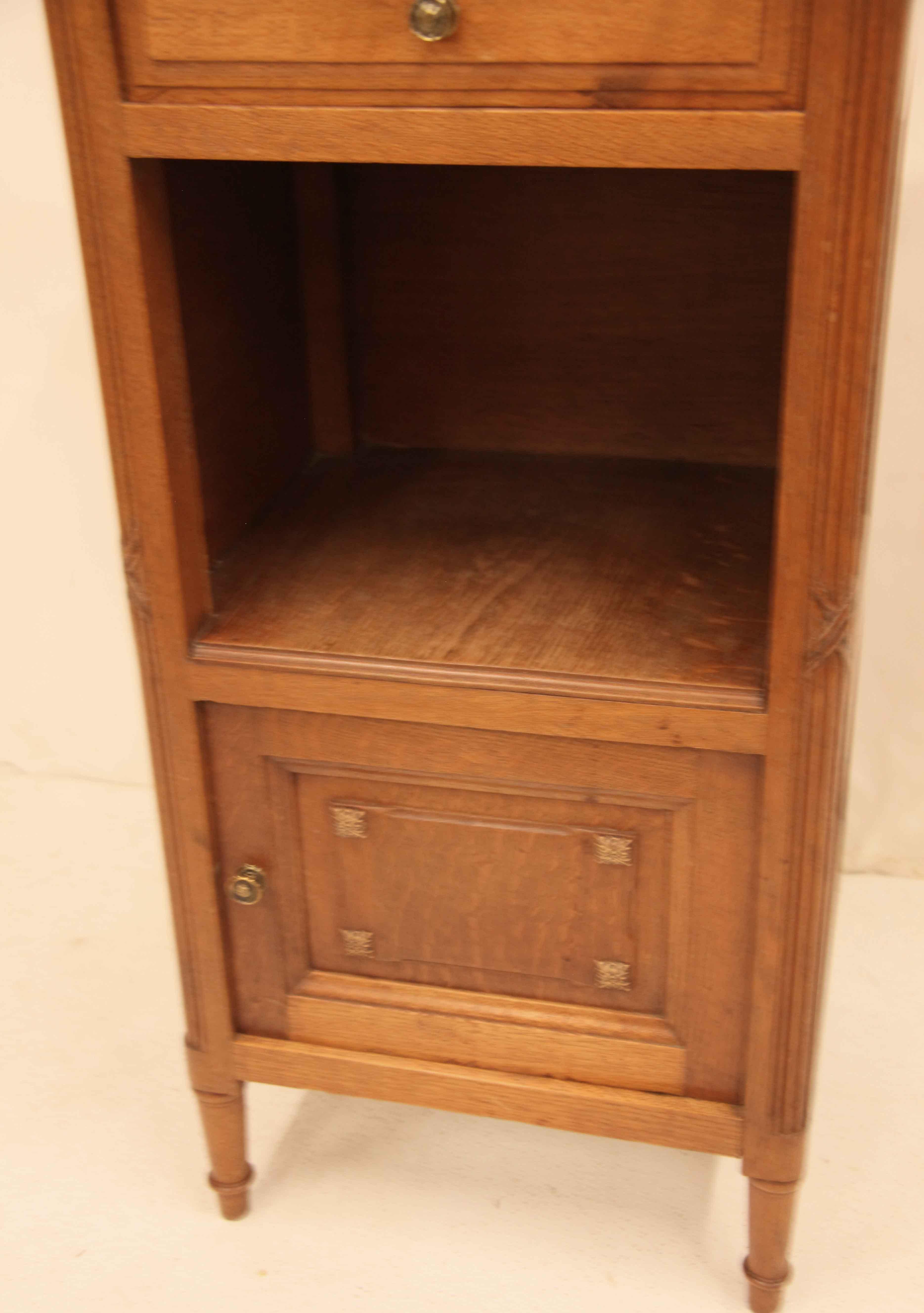 French Oak Marble Top Stand For Sale 2