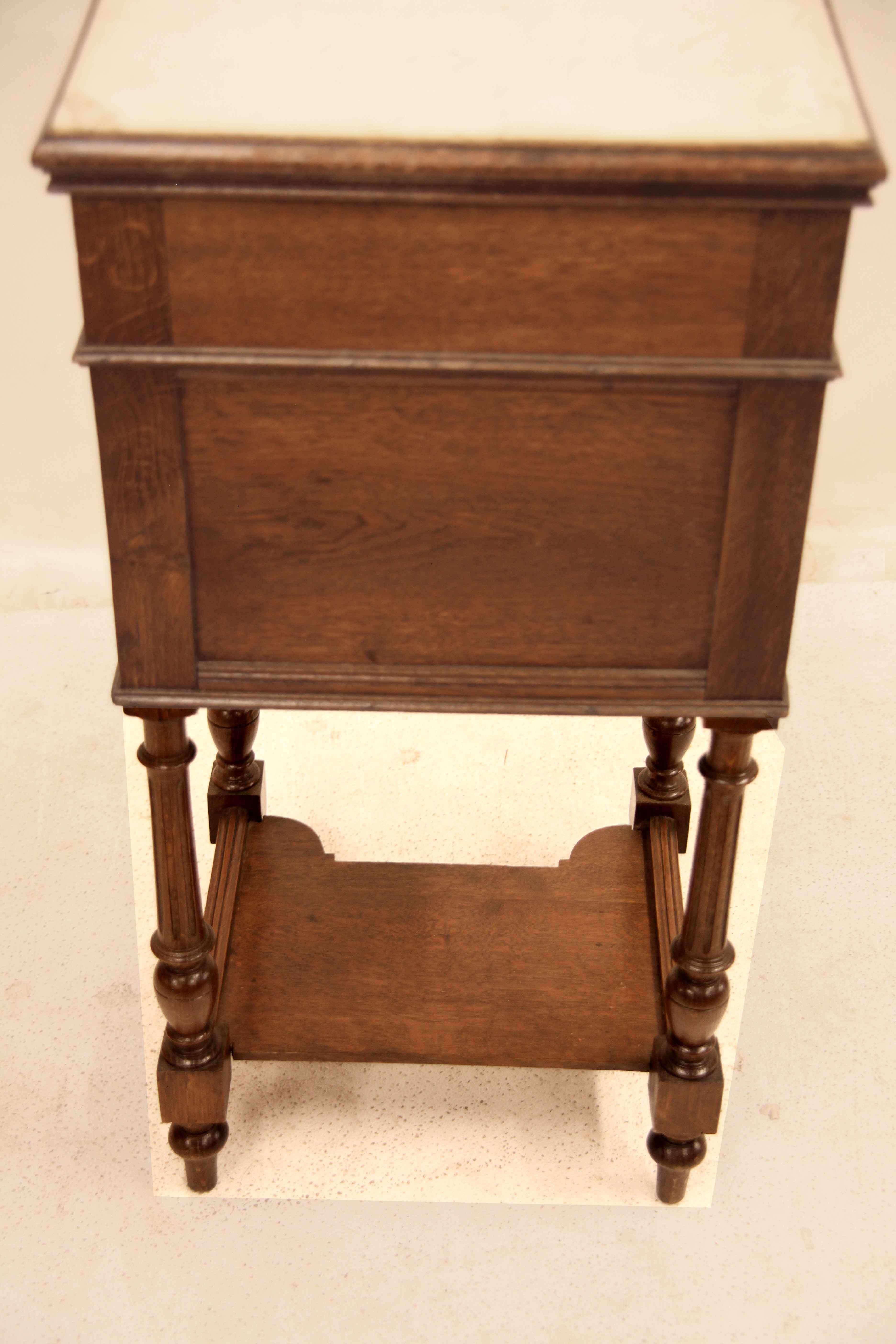 French Oak Marble Top Stand For Sale 3