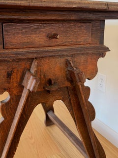 French Oak Merchant Transaction Table with Two Drawers, Circa 1800