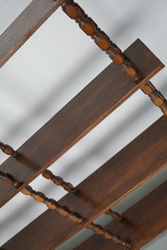 French Oak Mid-Century Bobbin Shelving Unit