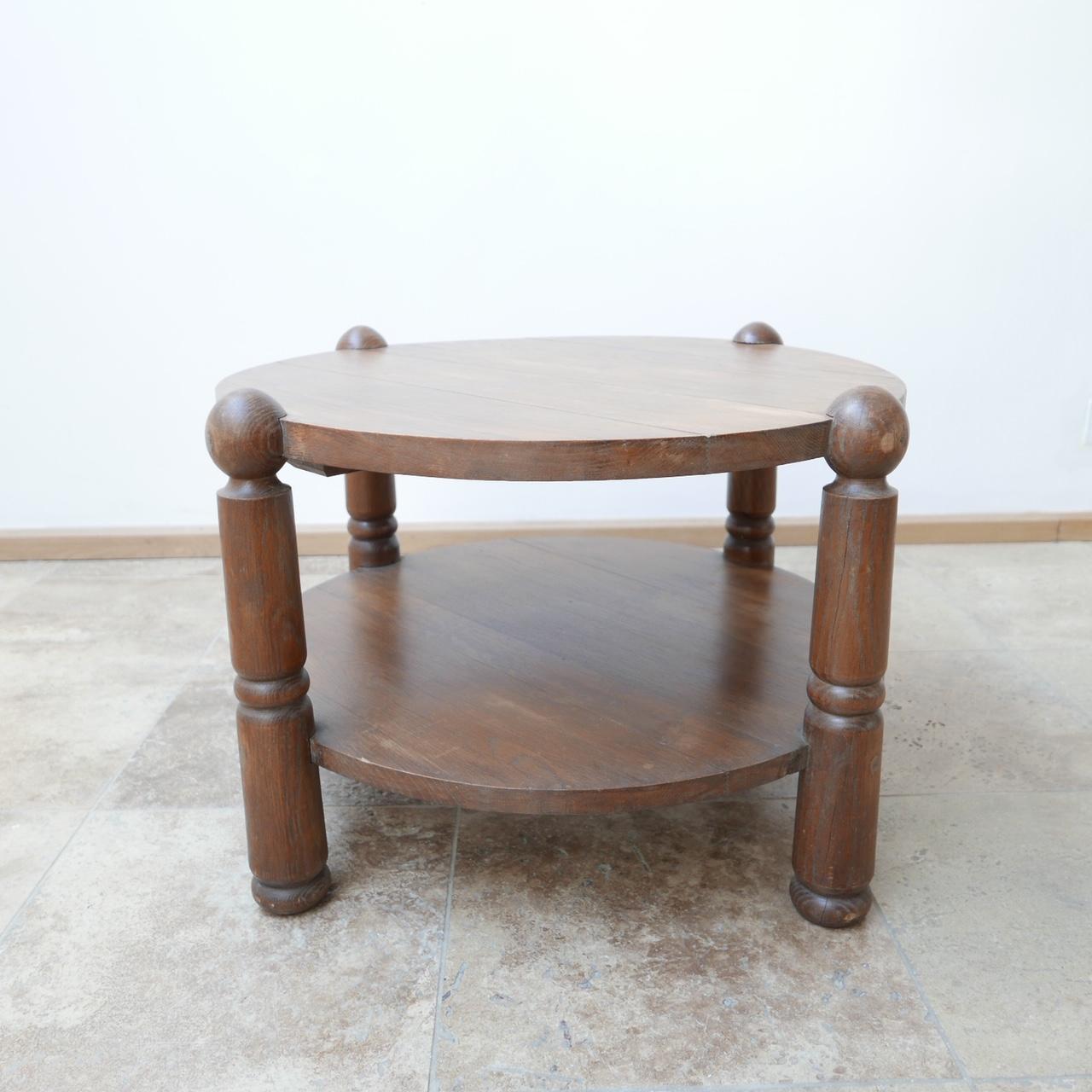 French Oak Midcentury Coffee Table Attributed to Charles Dudouyt 5