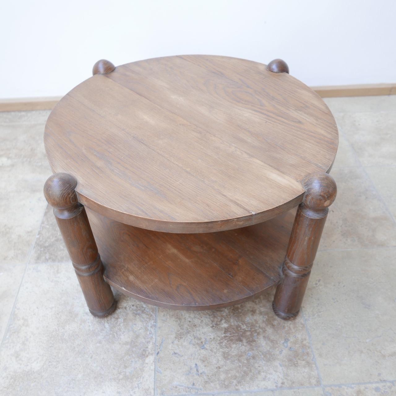 French Oak Midcentury Coffee Table Attributed to Charles Dudouyt 4
