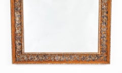 French Oak Mirror With Gesso Grape Vine Decoration Mid 20th Century