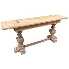 French Oak Monastère Style Opening Console with a Thick Tray