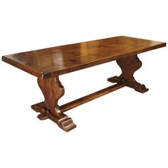 Antique French Oak Monastery Style Dining Table from Normandy