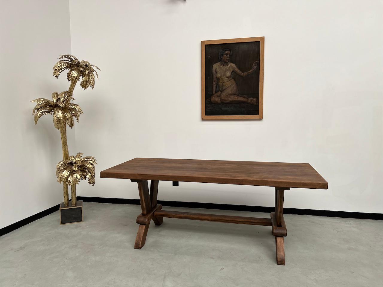 French Provincial French oak monastery table 200 cm For Sale