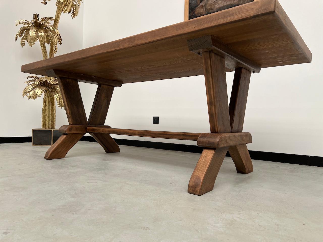 Oak French oak monastery table 200 cm For Sale