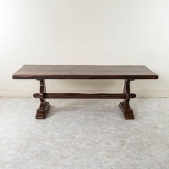 French Oak Monastery Table, Farm Table, or Dining Table Circa 1900
