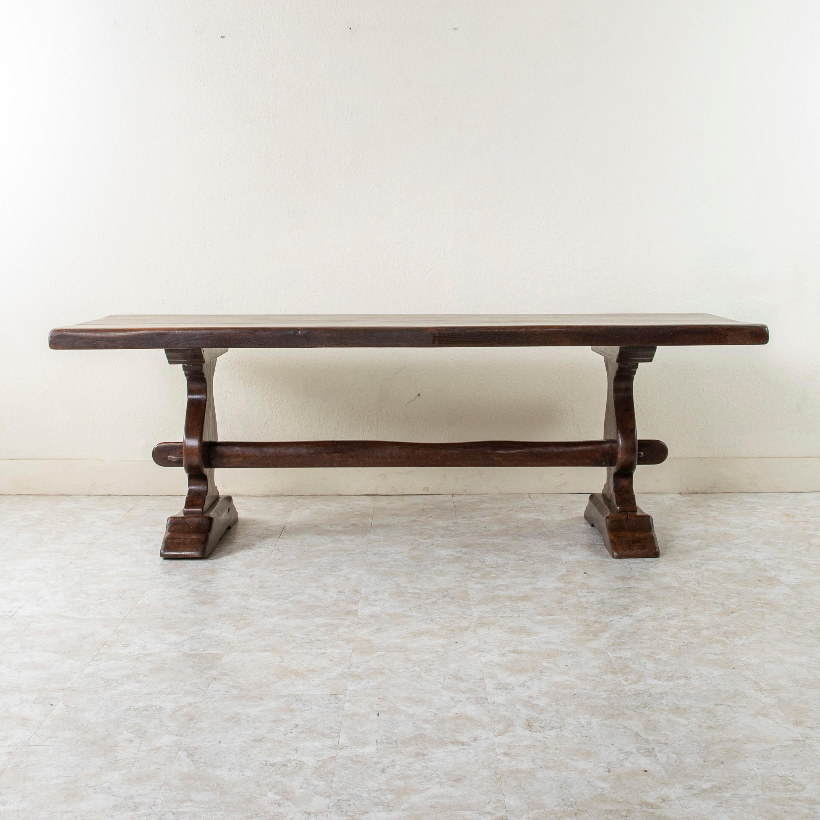 French Oak Monastery Table, Farm Table, or Dining Table Circa 1900 In Good Condition For Sale In Fayetteville, AR