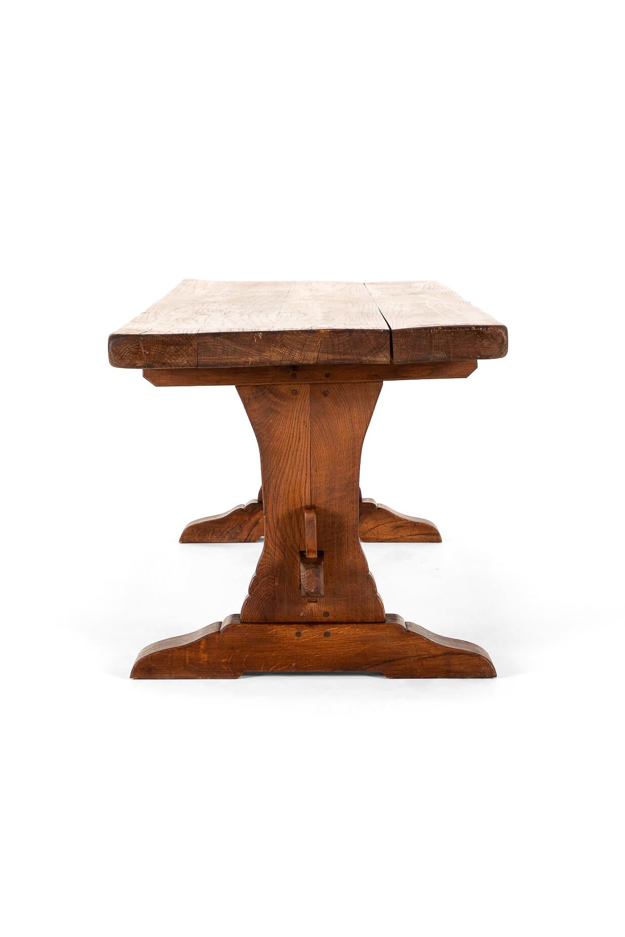 Hand-Crafted French Oak Monastery Table For Sale