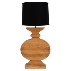 French Oak Monumental Architectural Table Lamp in Taste of Moreux