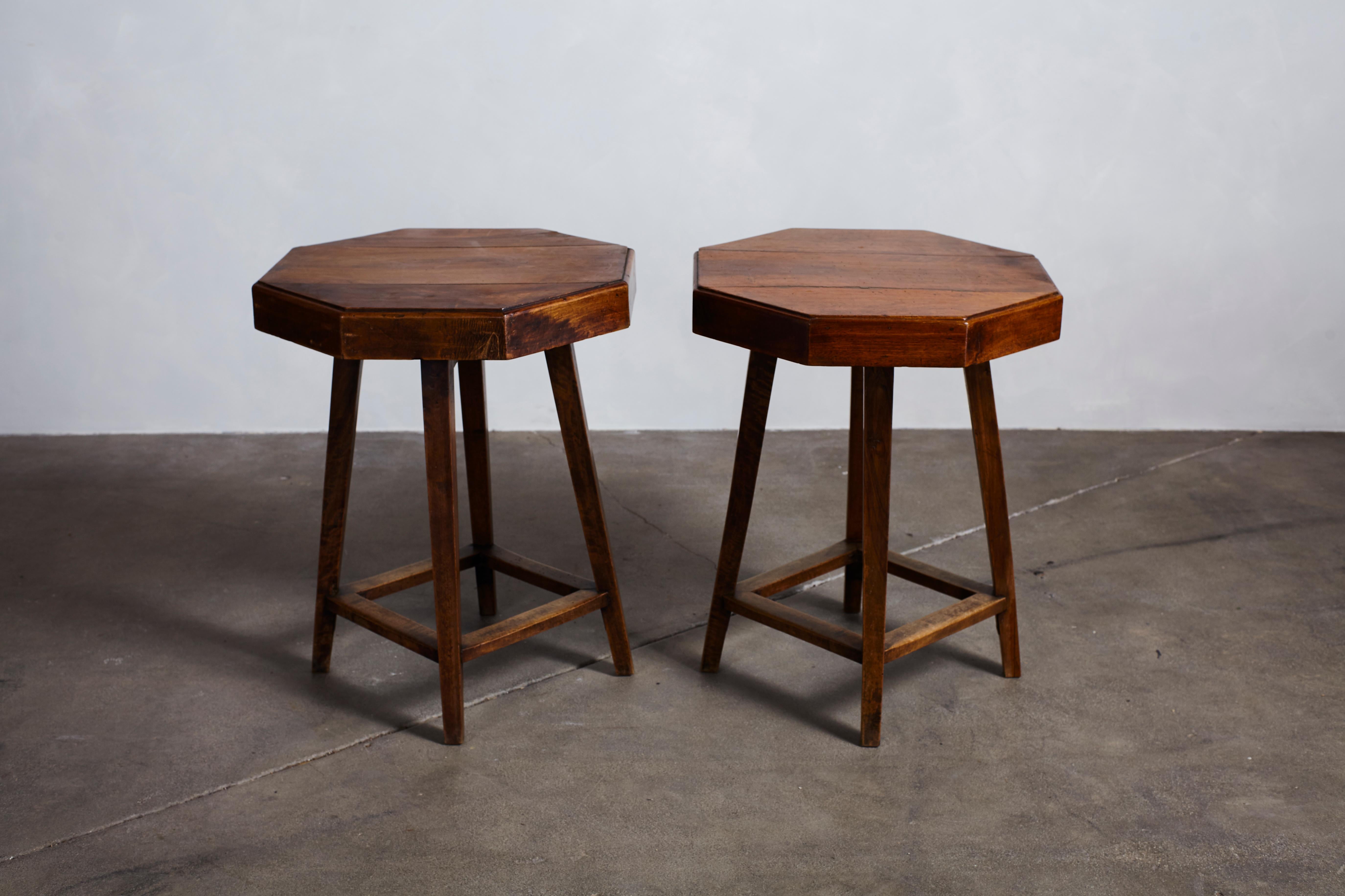 French Oak Octagonal High Table with Four Legs In Good Condition In Los Angeles, CA