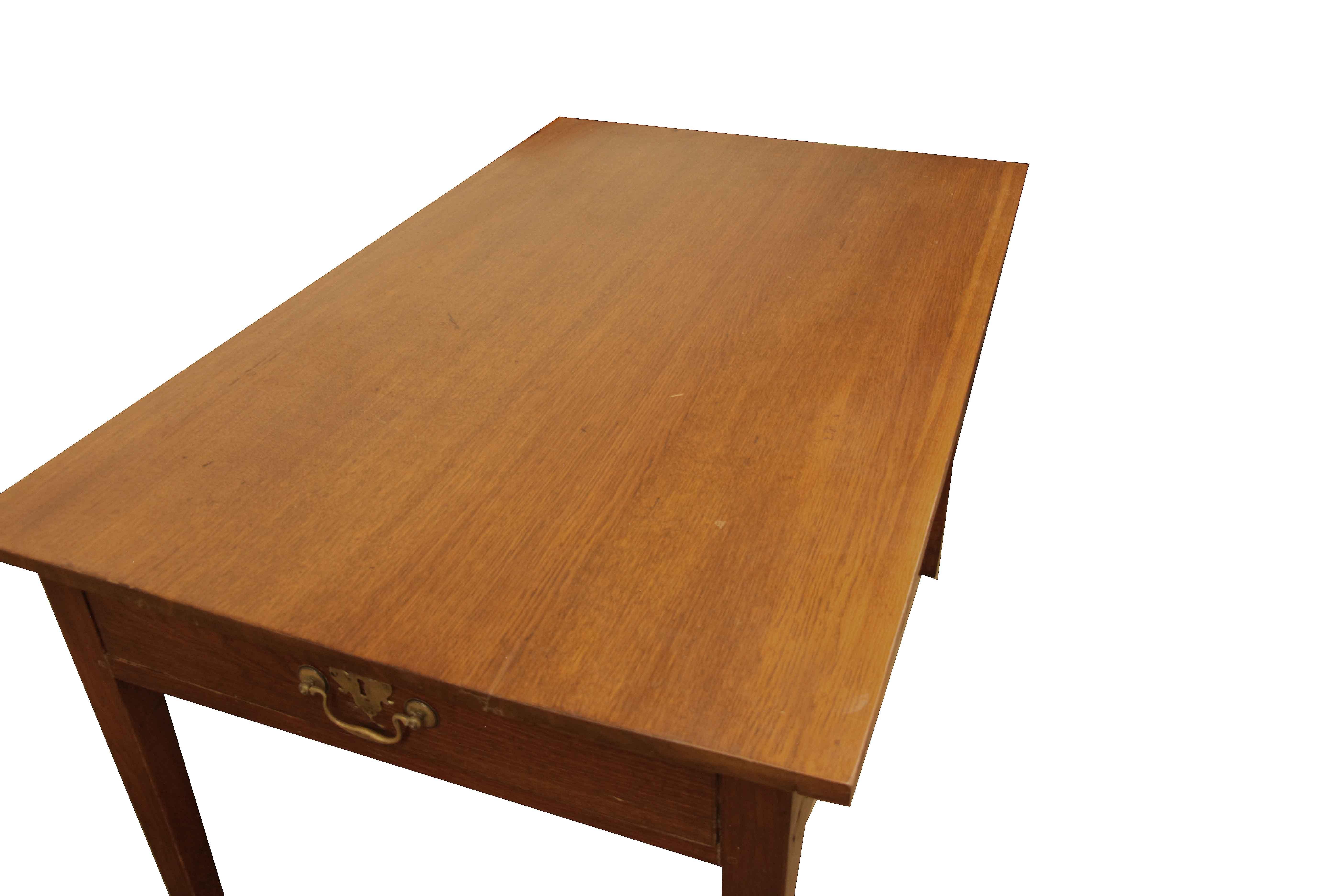 Mid-19th Century French Oak One Drawer Farm Table For Sale