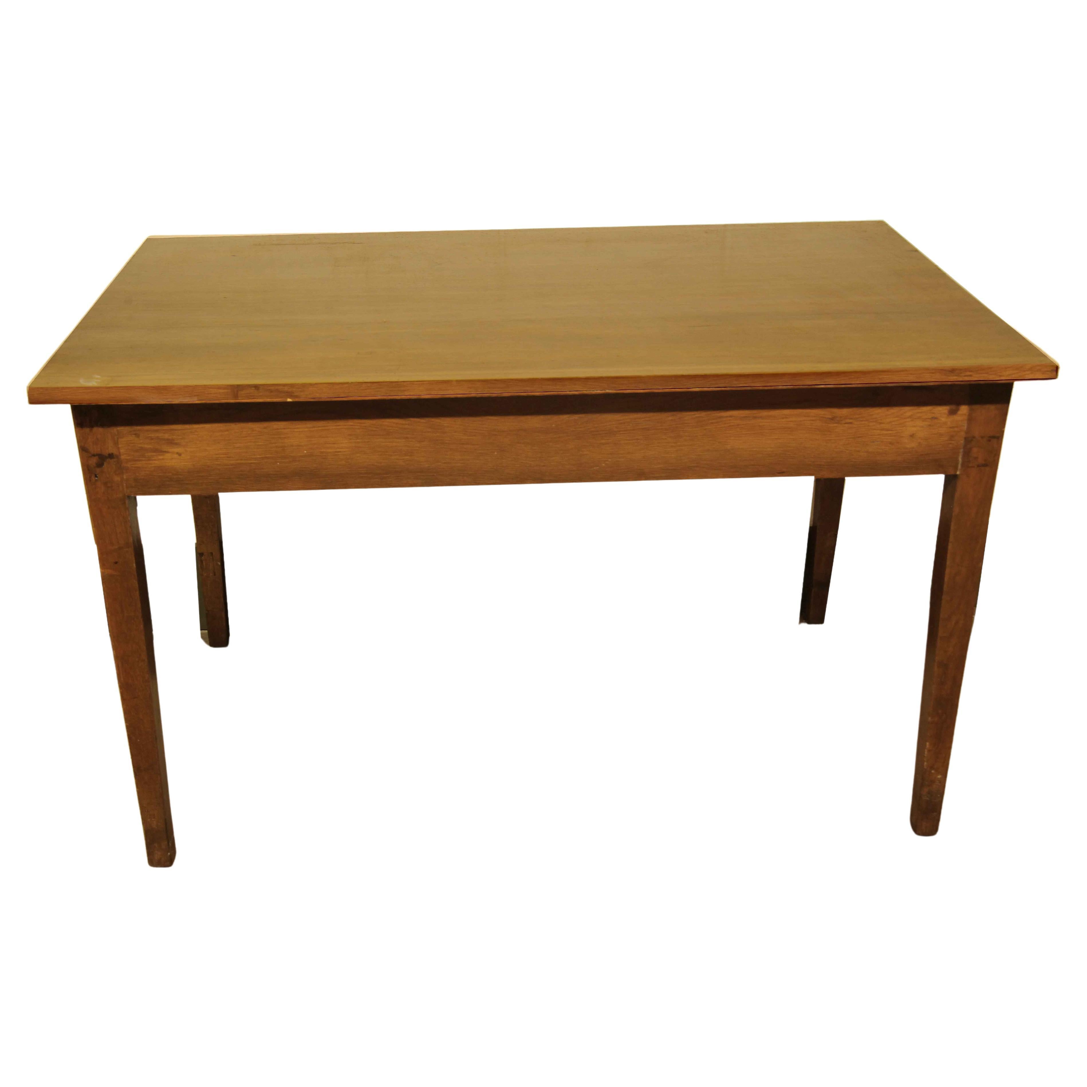 French Oak One Drawer Farm Table For Sale