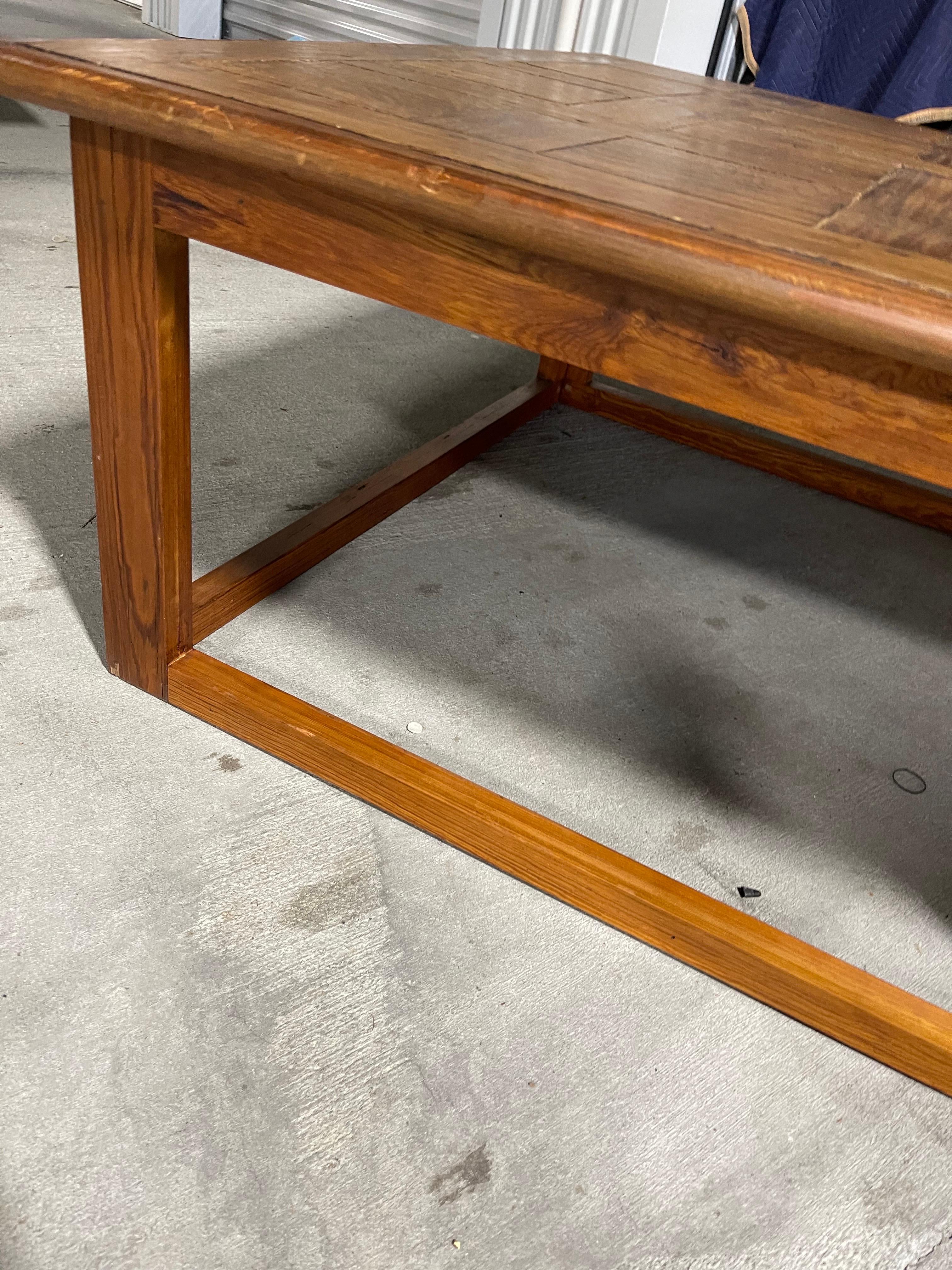 Chêne Table basse en parquet de chêne français, fin du 20e siècle en vente