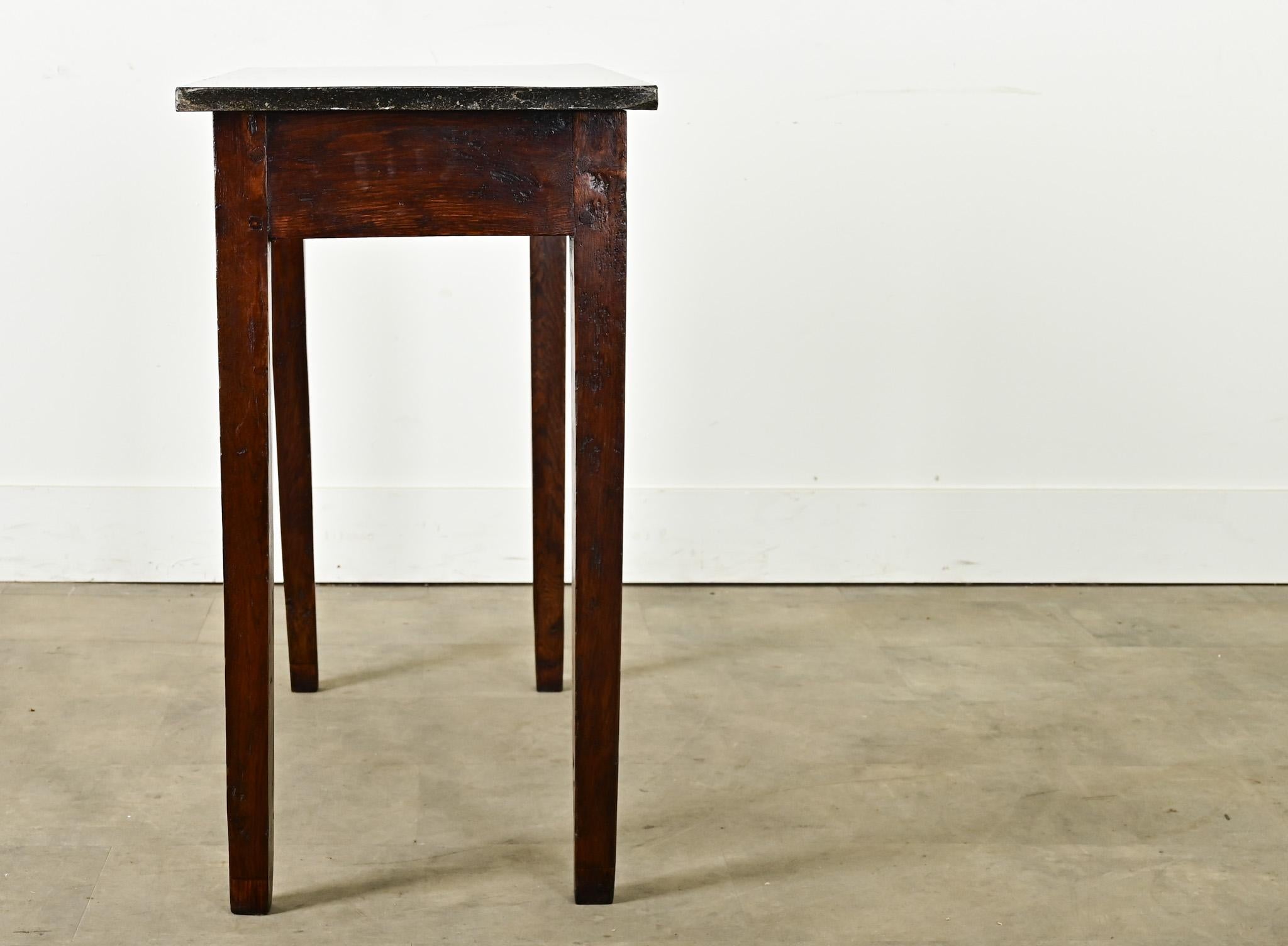 French Oak Patisserie Table with Marble Top For Sale 4