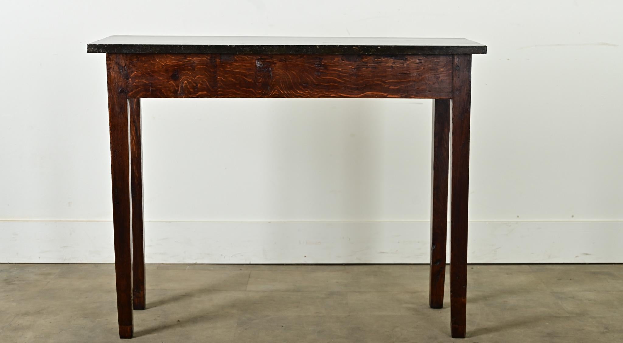 French Oak Patisserie Table with Marble Top For Sale 6
