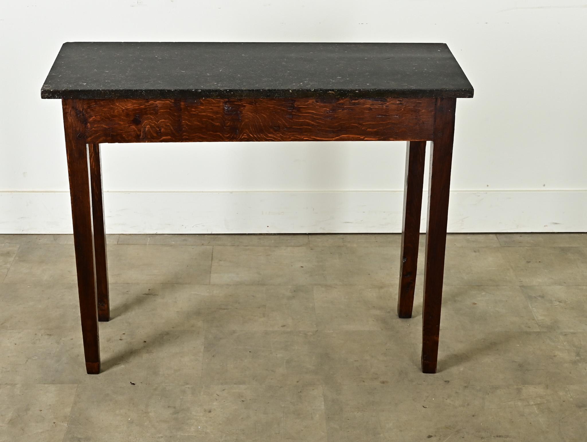 French Oak Patisserie Table with Marble Top For Sale 7