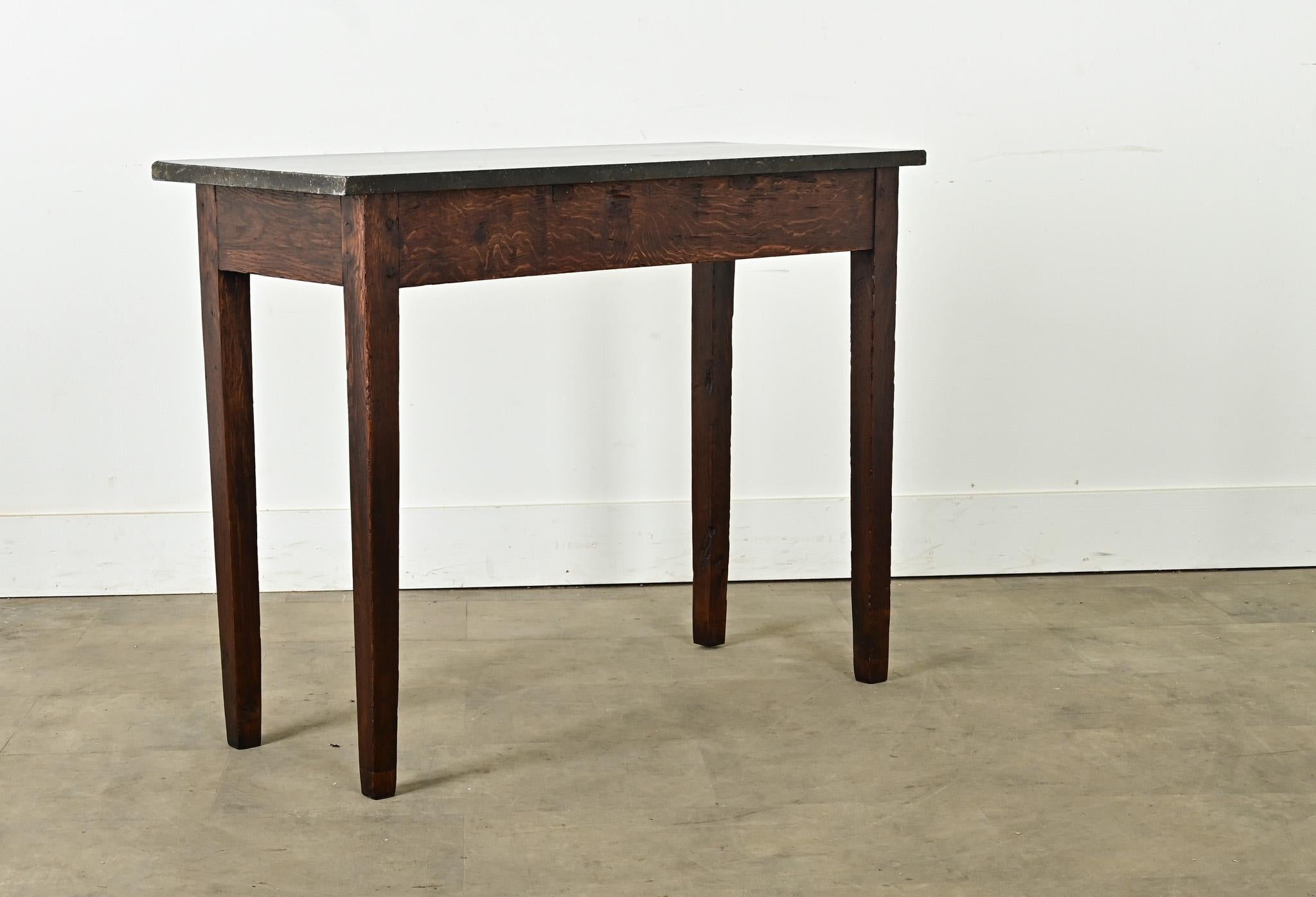 French Oak Patisserie Table with Marble Top For Sale 1