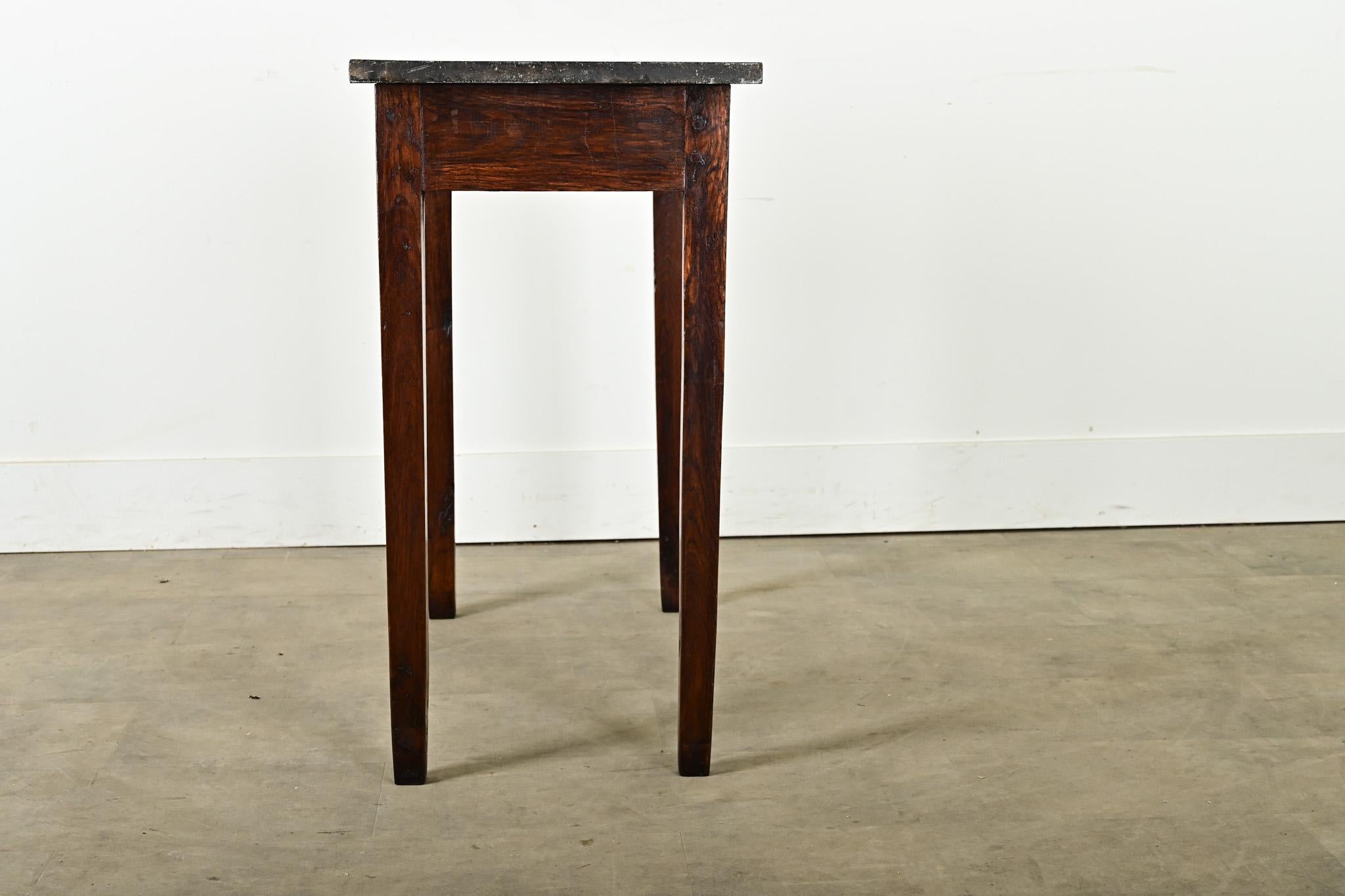 French Oak Patisserie Table with Marble Top For Sale 2