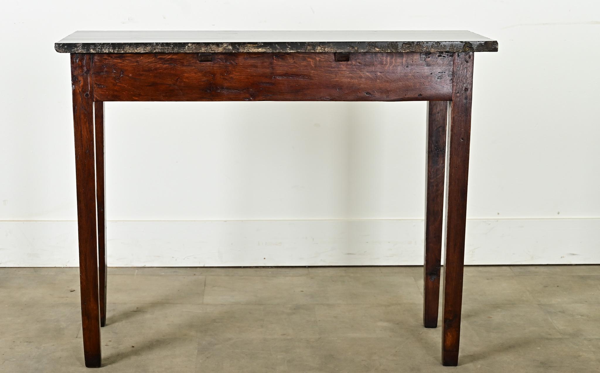French Oak Patisserie Table with Marble Top For Sale 3