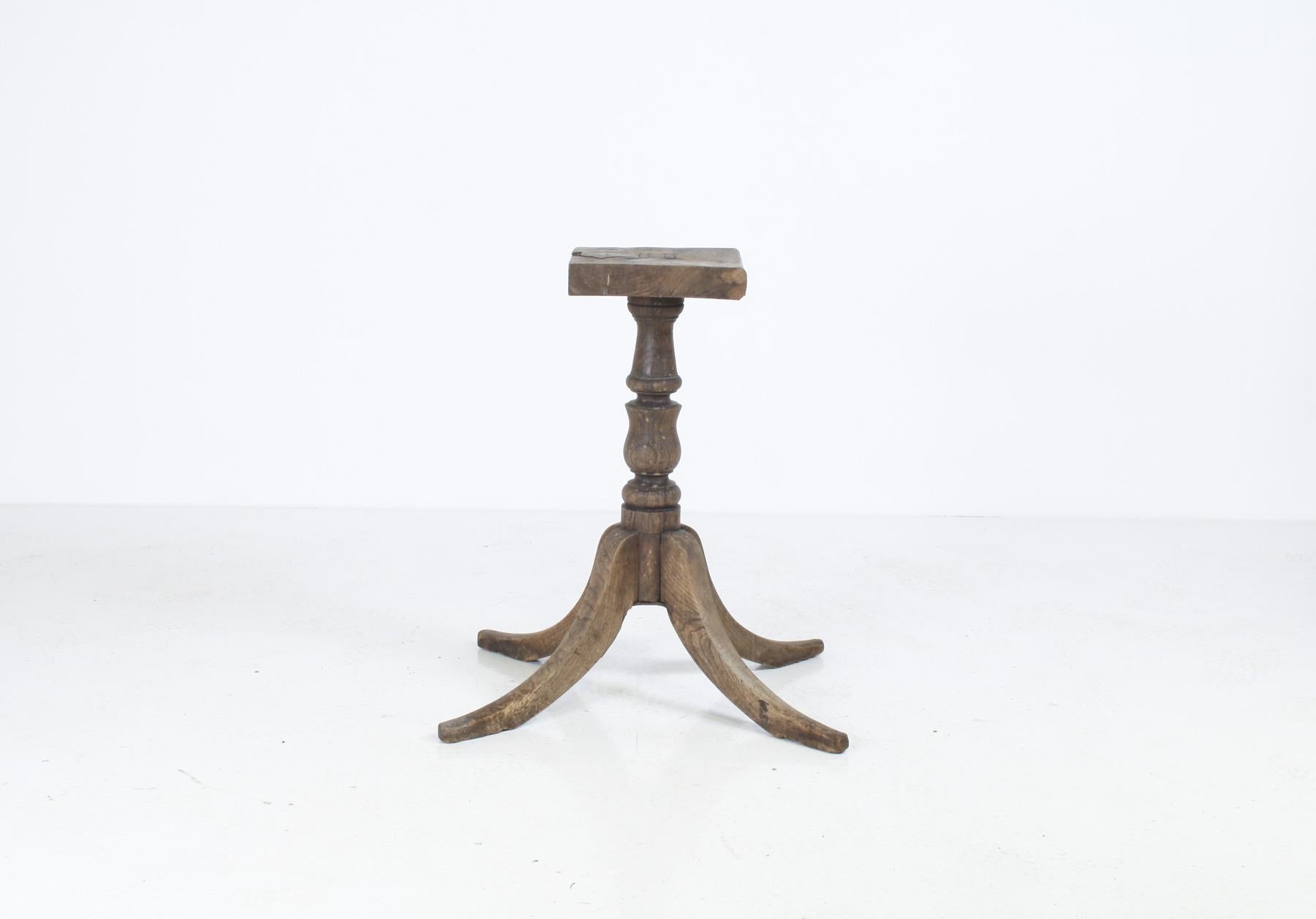 French Provincial French Oak Plinth Pedastal Table, Decorative Plant Stand or Sculpture Display For Sale