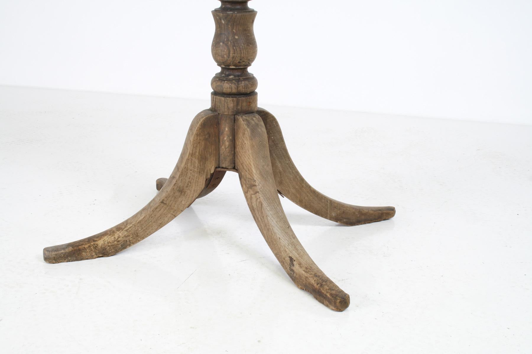 19th Century French Oak Plinth Pedastal Table, Decorative Plant Stand or Sculpture Display For Sale