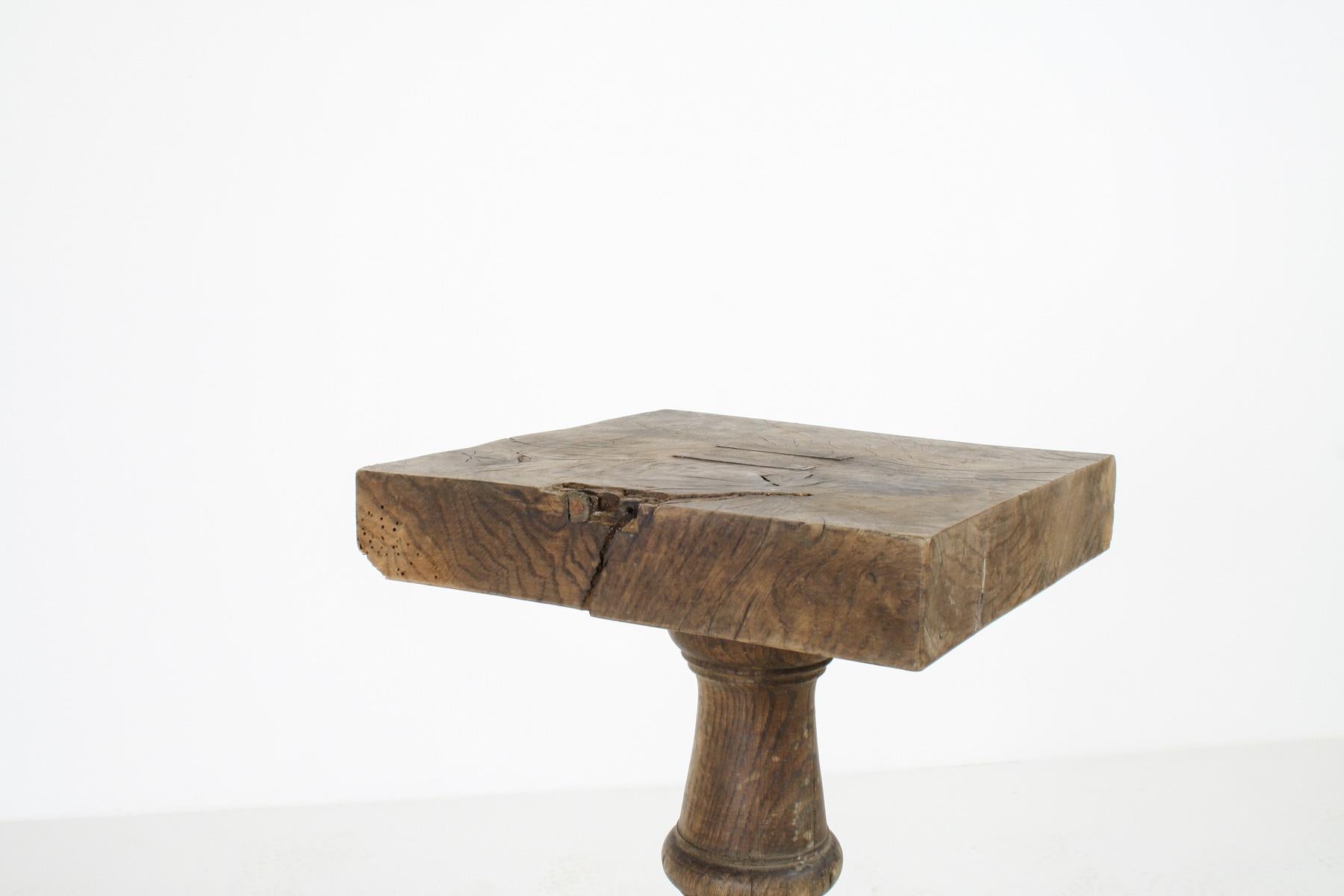 French Oak Plinth Pedastal Table, Decorative Plant Stand or Sculpture Display For Sale 2