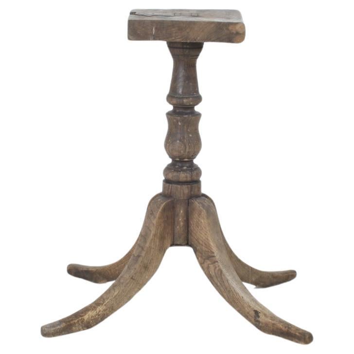 French Oak Plinth Pedastal Table, Decorative Plant Stand or Sculpture Display For Sale