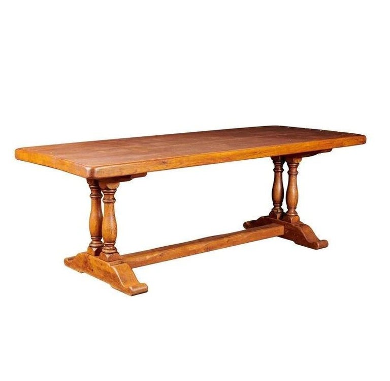 French Oak Province Column Dining Table For Sale at 1stDibs