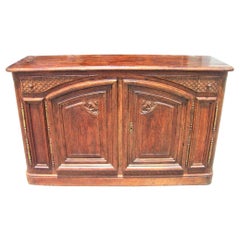 French Oak Provincial Style 4 Door and 2 Drawer Cabinet or Console 